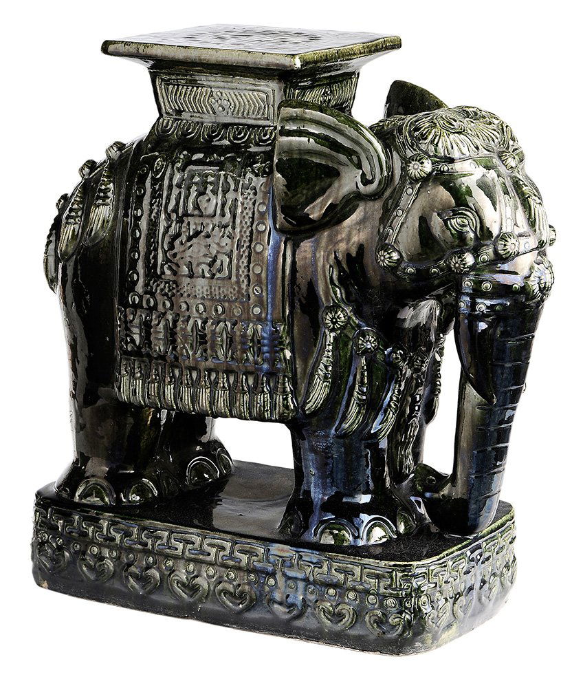 Large Elephant-Form Stoneware Garden (1 of 5)