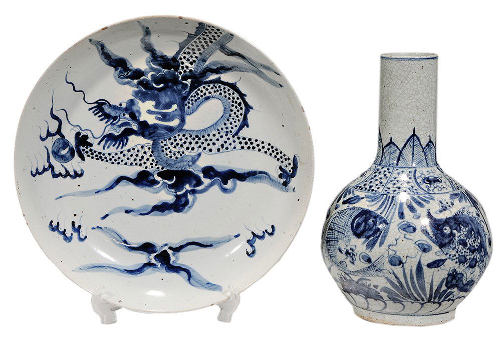 Yuan/Ming-Style Porcelain Plate and (1 of 6)