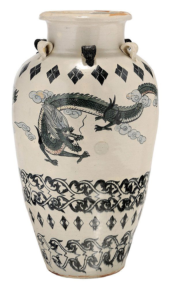 Large Stoneware Jar with Dragon (1 of 7)