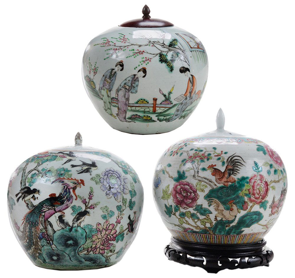 Three Famille Rose Porcelain Covered (1 of 9)
