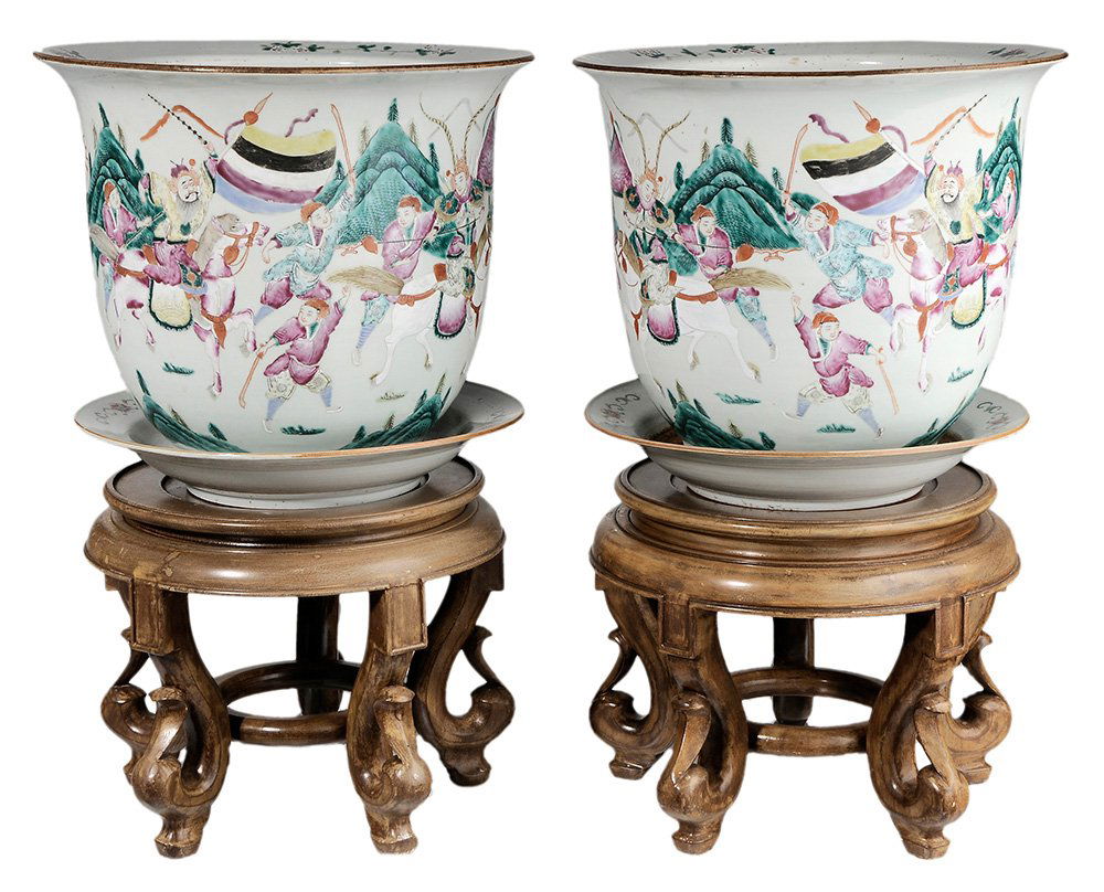 Pair Large Famille Rose Porcelain (1 of 8)