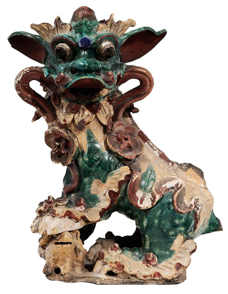 Monumental Sancai-Glazed Ceramic Foo (1 of 7)