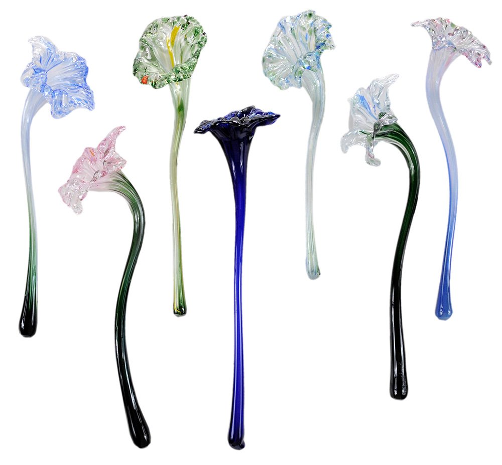 Seven Lundberg Art Glass Flowers, 2002 (1 of 8)