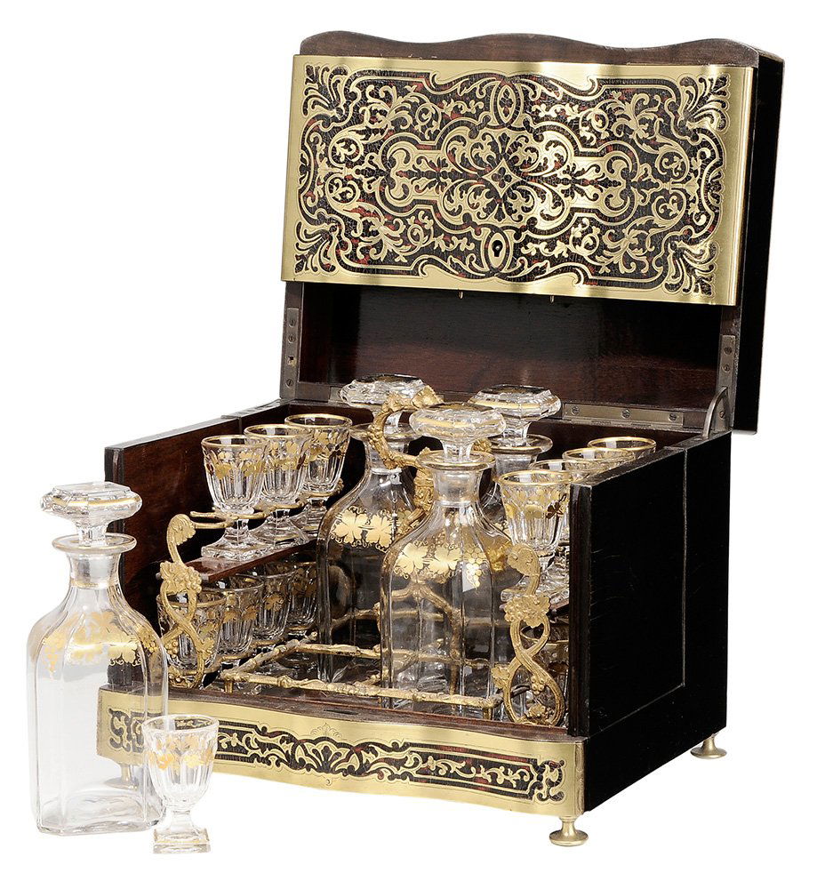 Napoleon III Boulle Marquetry Tantalus (1 of 4)