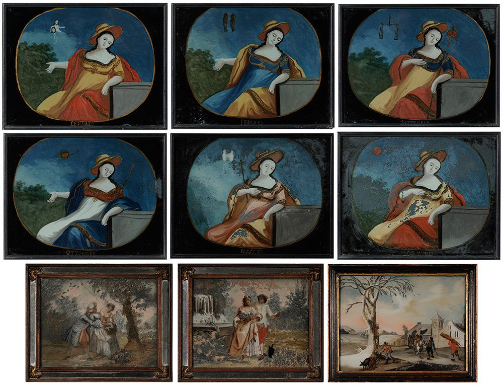 Nine Reverse Paintings on Glass (1 of 10)