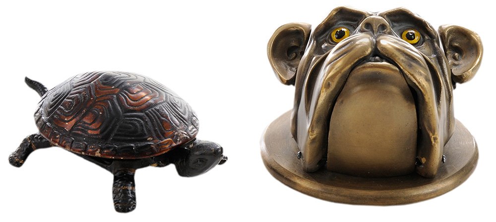 Bronze Bulldog Face Hotel Bell with a (1 of 4)