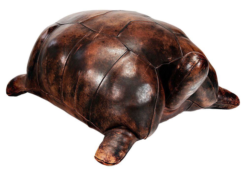 Leather Tortoise Form Ottoman (1 of 3)