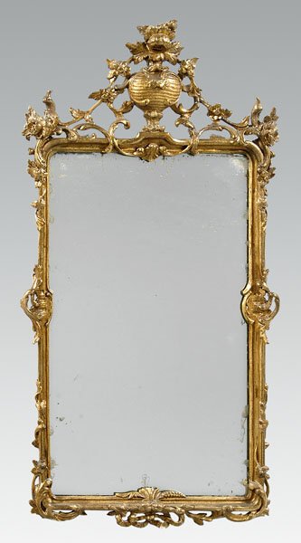 Mirror with ornate gilt wood frame,
