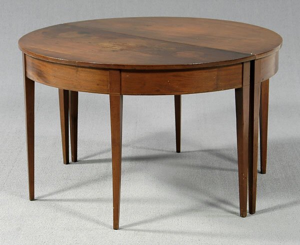 Pair Federal style mahogany D ends
