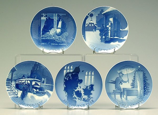 Five Bing & Grondahl Christmas plates: