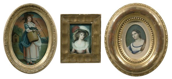 Three miniature portraits:
