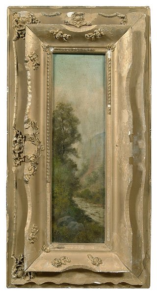 19th century landscape with river,