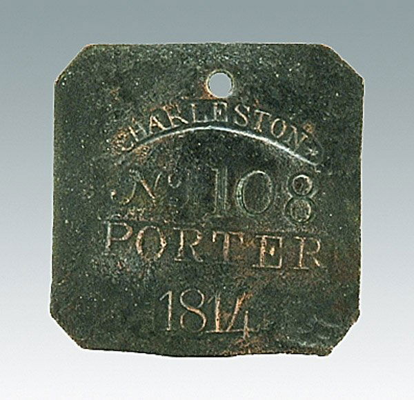 Charleston Copper Slave Tag,