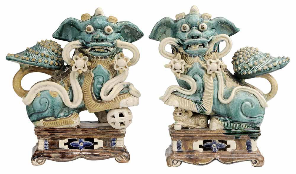 Pair Monumental Sancai-Glazed Ceramic (1 of 10)