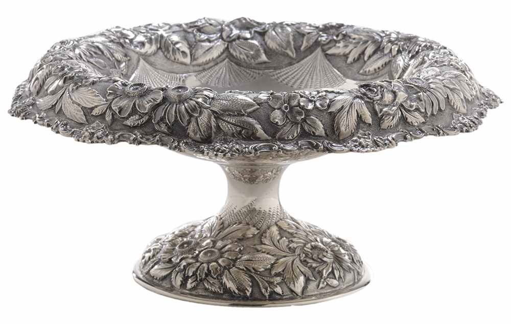 Stieff Rose Repousse Sterling Footed Bowl (1 of 4)
