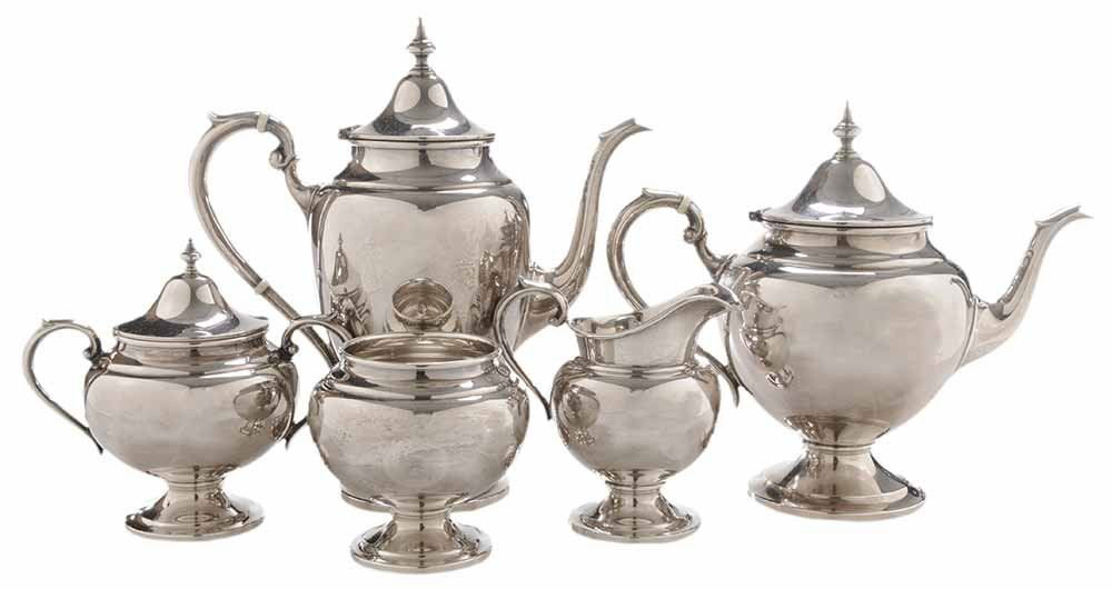 Five Piece Gorham Sterling Tea Service (1 of 3)