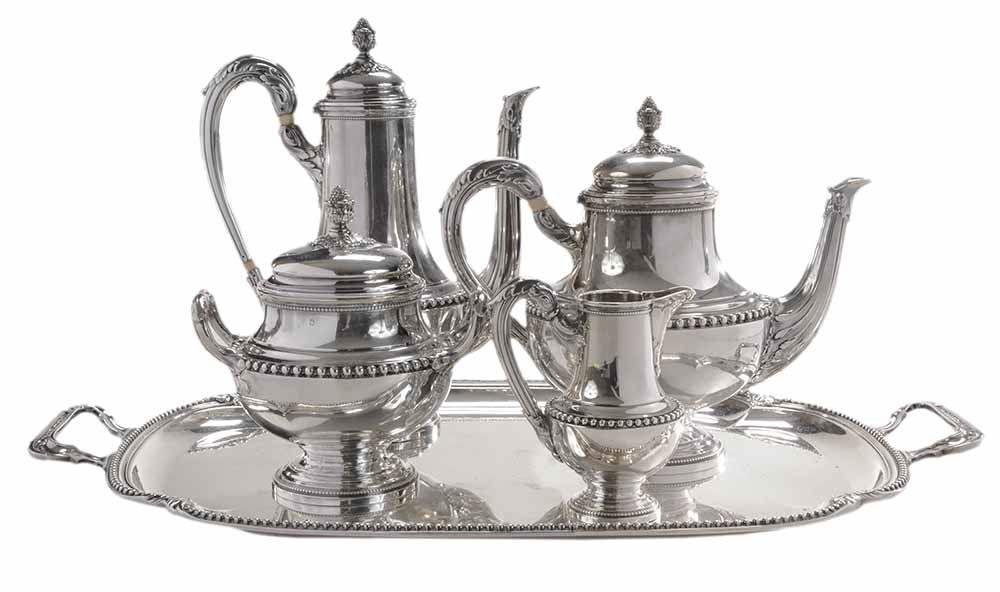 Four Piece French Silver Tea Service (1 of 6)