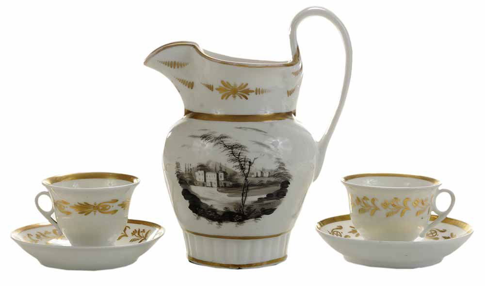 Tucker Porcelain Pitcher with Two Cups (1 of 4)