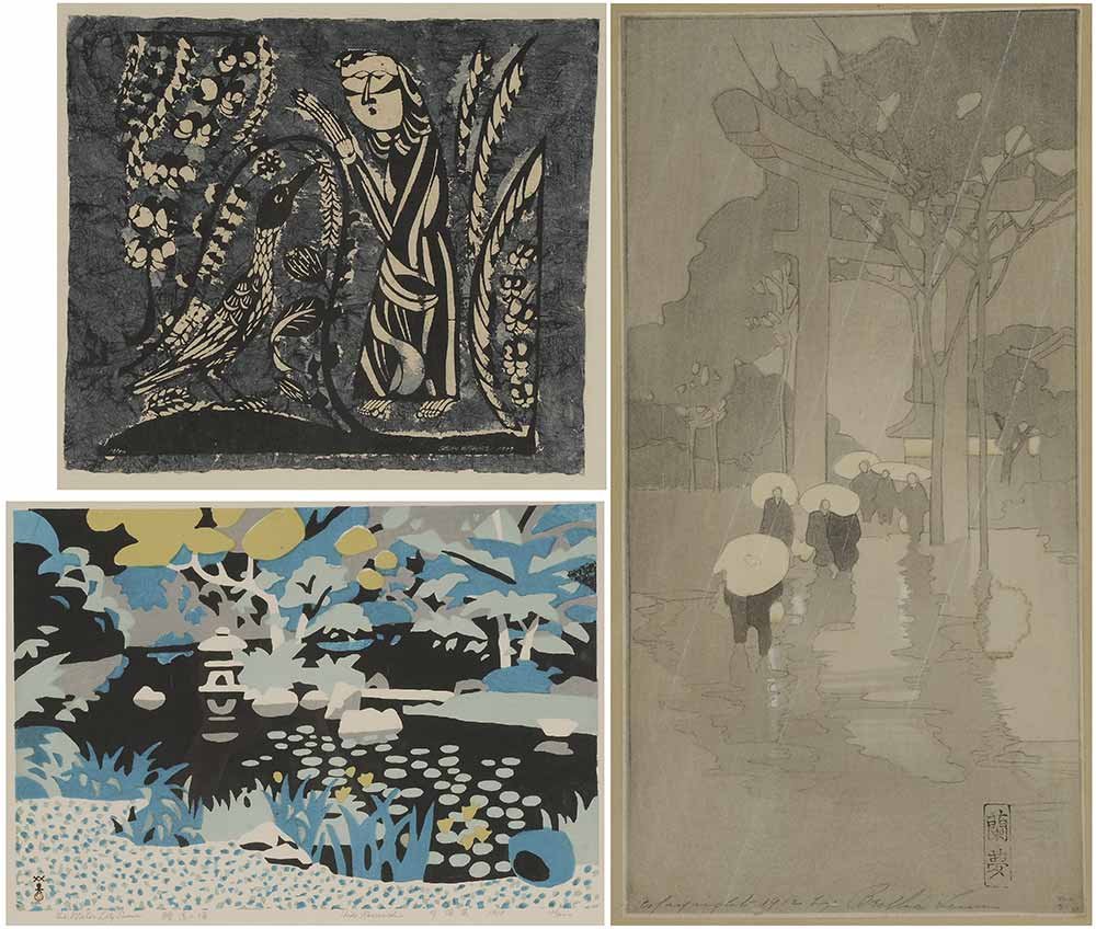 Three Framed Wood Block Prints (1 of 10)