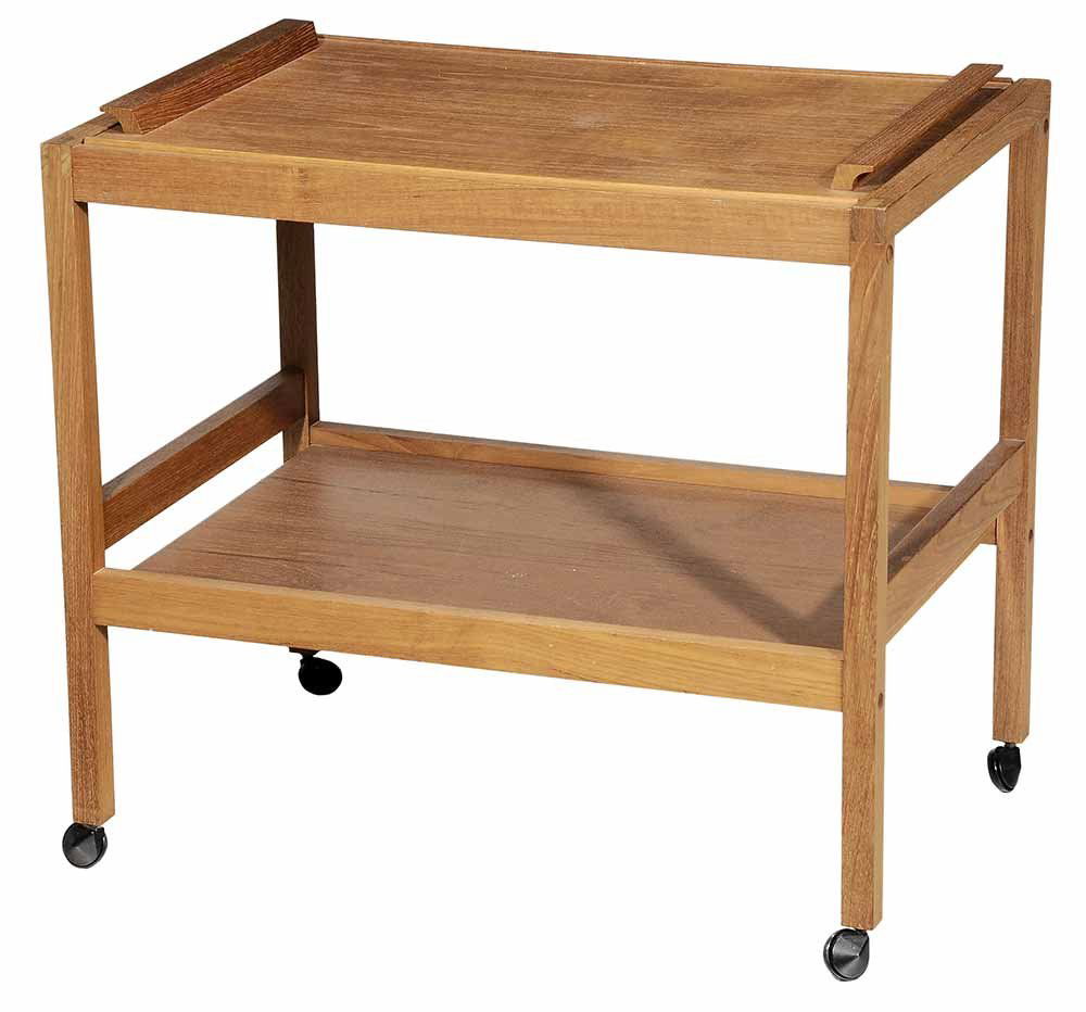 Danish Modern Teak Tray Top Tea Cart (1 of 4)