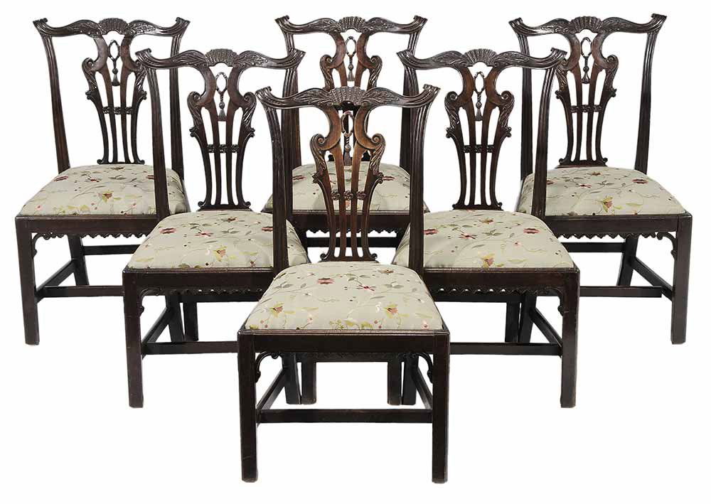 Set of Six Chippendale Carved Mahogany (1 of 6)