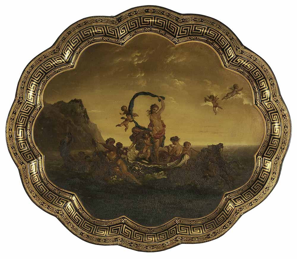 Cartouche-Form Painted and Gilt Tole (1 of 4)