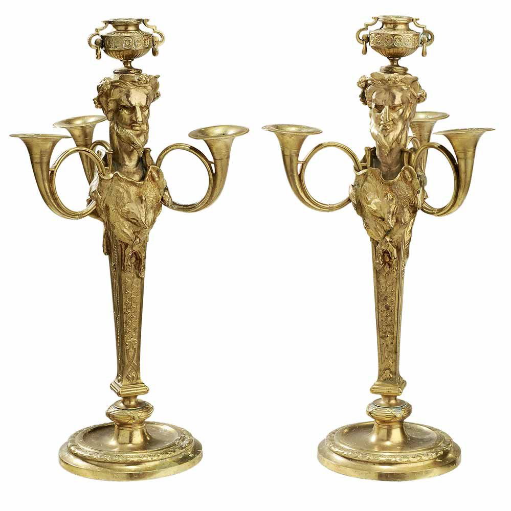 Pair Louis XVI Gilt Bronze Satyr (1 of 5)