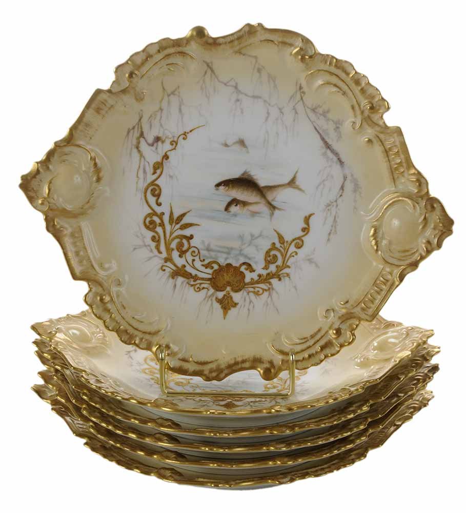 Set of Six Hand Painted Limoges Fish (1 of 7)