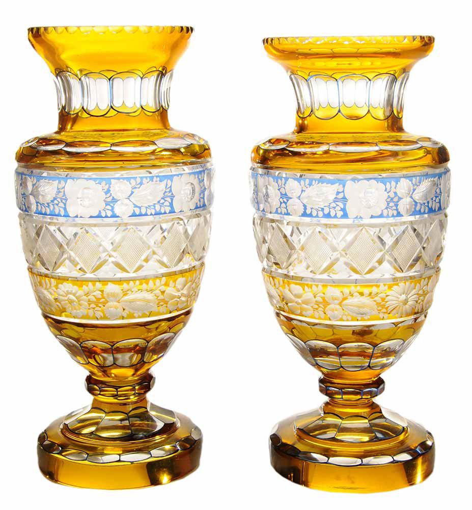 Fine Pair of Bohemian Glass Vases (1 of 3)