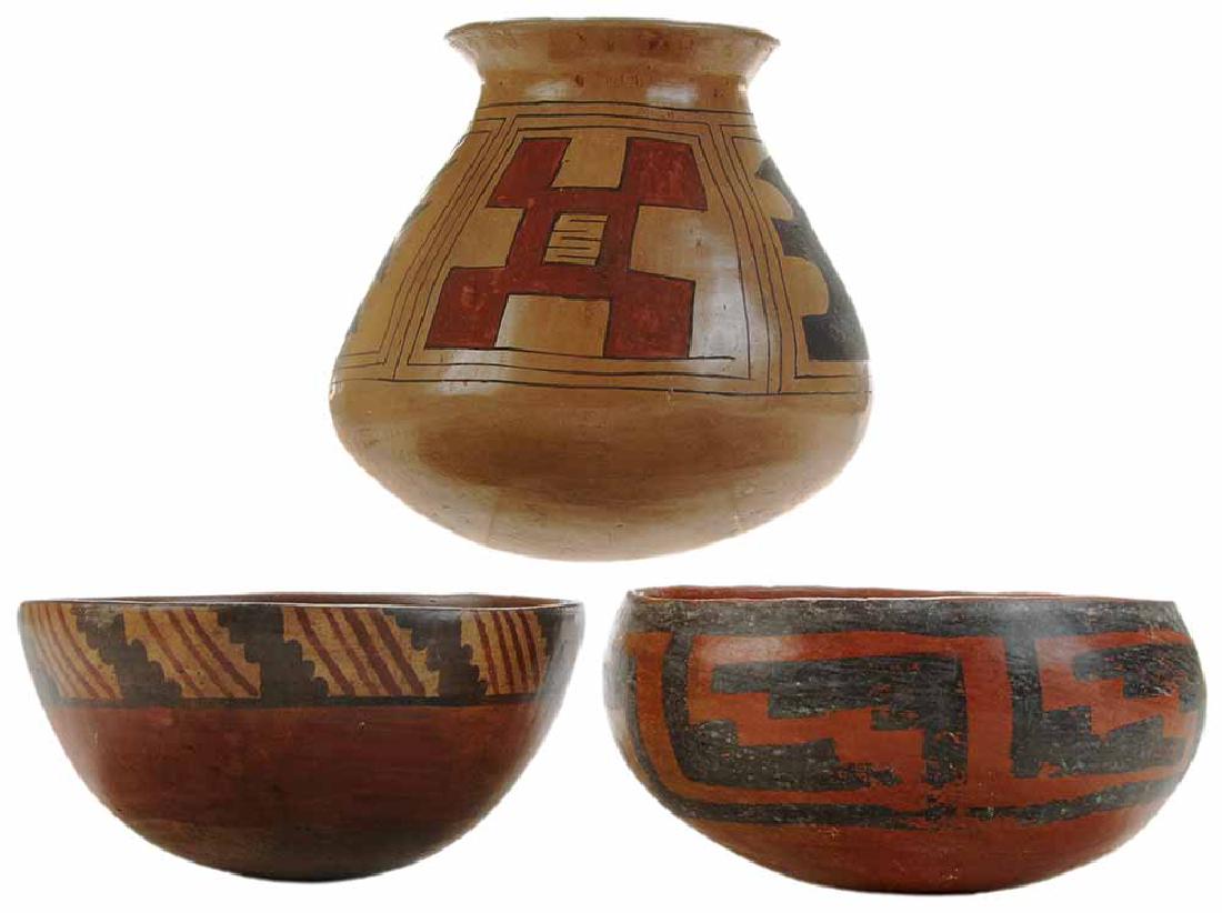 Three Pieces Decorated Pueblo Pottery (1 of 4)