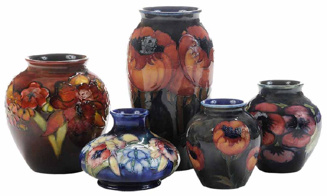 Five Moorcroft Pottery Vases (1 of 4)