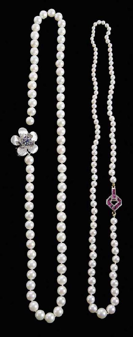 Two 14kt. Pearl Necklaces (1 of 4)