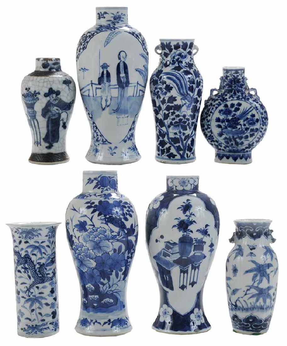 Seven Chinese Blue-and-White Vases and (1 of 6)