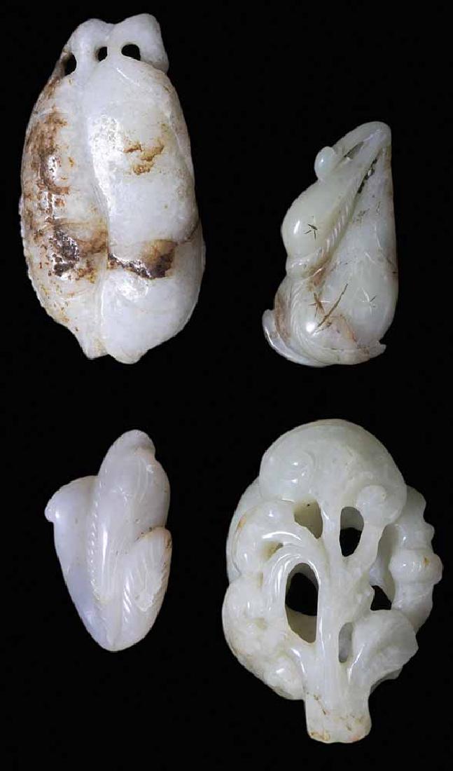 Two White and Two Celadon Carved Jade (1 of 5)