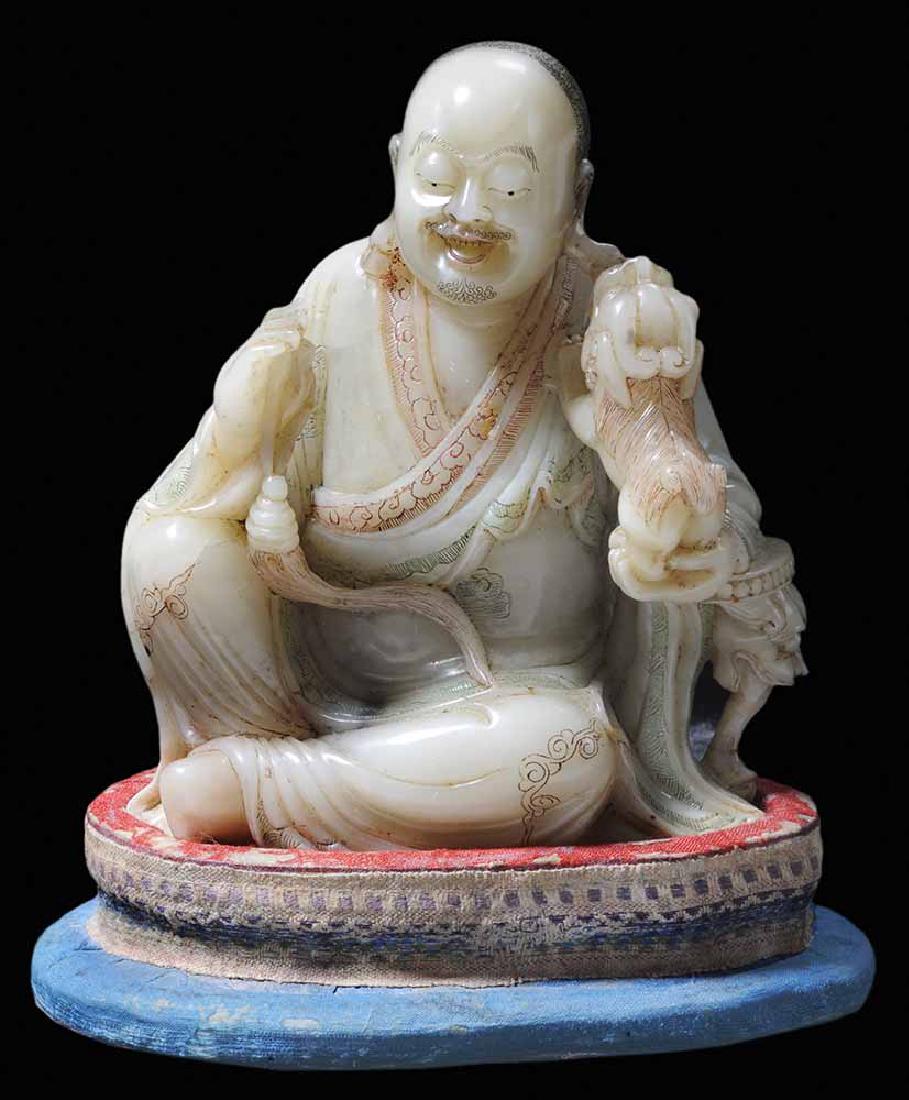 Carved and Polychromed Stone Figure (1 of 5)