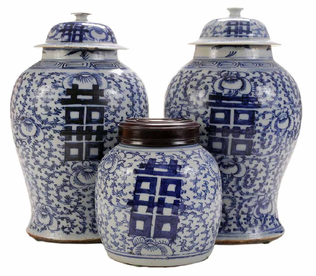 Three Chinese Blue-and-White Porcelain (1 of 3)