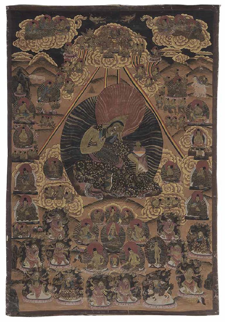 Hand-Painted [Thanka] of Fierce Deity (1 of 5)