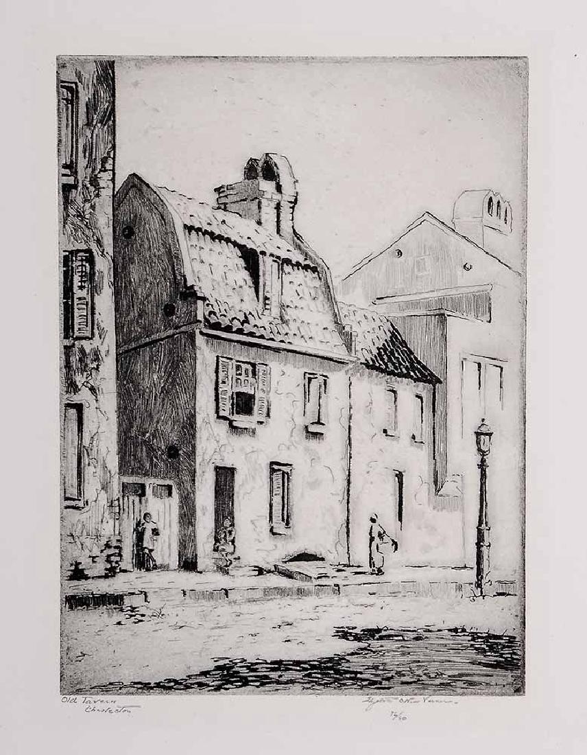 Elizabeth O‘Neill Verner: (Charleston, South Carolina, 1883-1979) Old Tavern, Charleston, 1925, edition 76/80, signed lower right "Elizabeth O‘Neill Verner" and titled lower left, drypoint etching on wove paper, 6-7/8 x 5 in