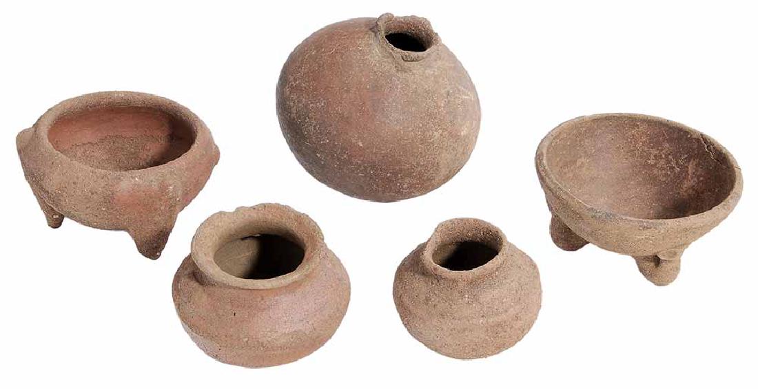 Five Small Pre-Columbian Clay Vessels (1 of 4)