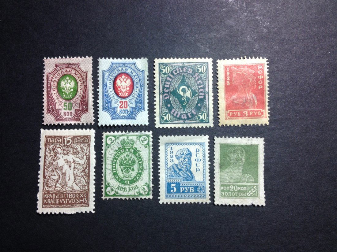 A RUSSIA ANTIQUE STAMP.: A RUSSIA ANTIQUE STAMP.苏联早期邮票。各时期8枚！上品。极具收藏价值。