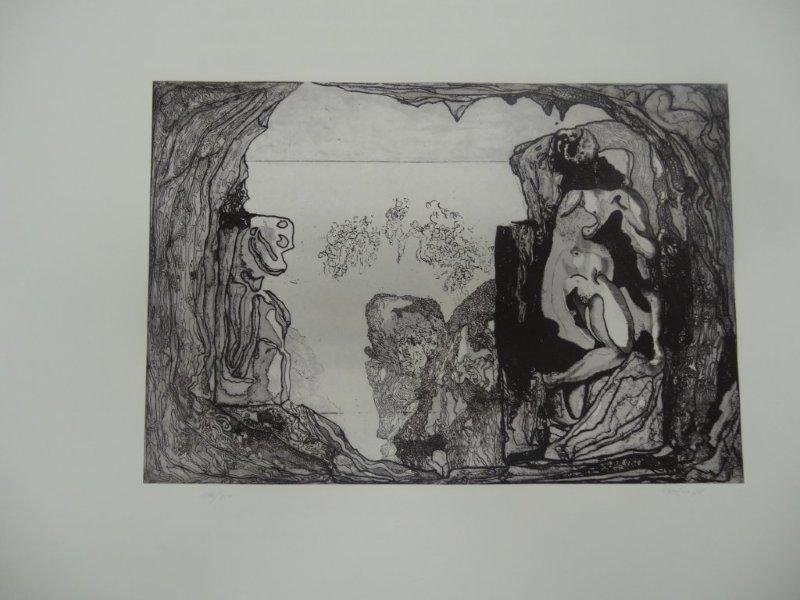 Jorge Castillo, "Omaggio a Michelangelo": Original Etching signed and dated in pencil by the artist '75 and numbered 136/200Sheet size 31 1/4 x 23 1/2 inchesPlate size 13 x 19 inches