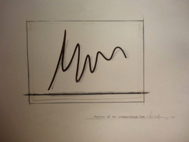 Bernar Venet ,Position of an Undetermined Line: Original Lithograph signed, numbered in pencil by the artist10/35, dated '81Sheet size 19 3/4 x 25 3/4 inchesImage 9 1/2 x 15 inches