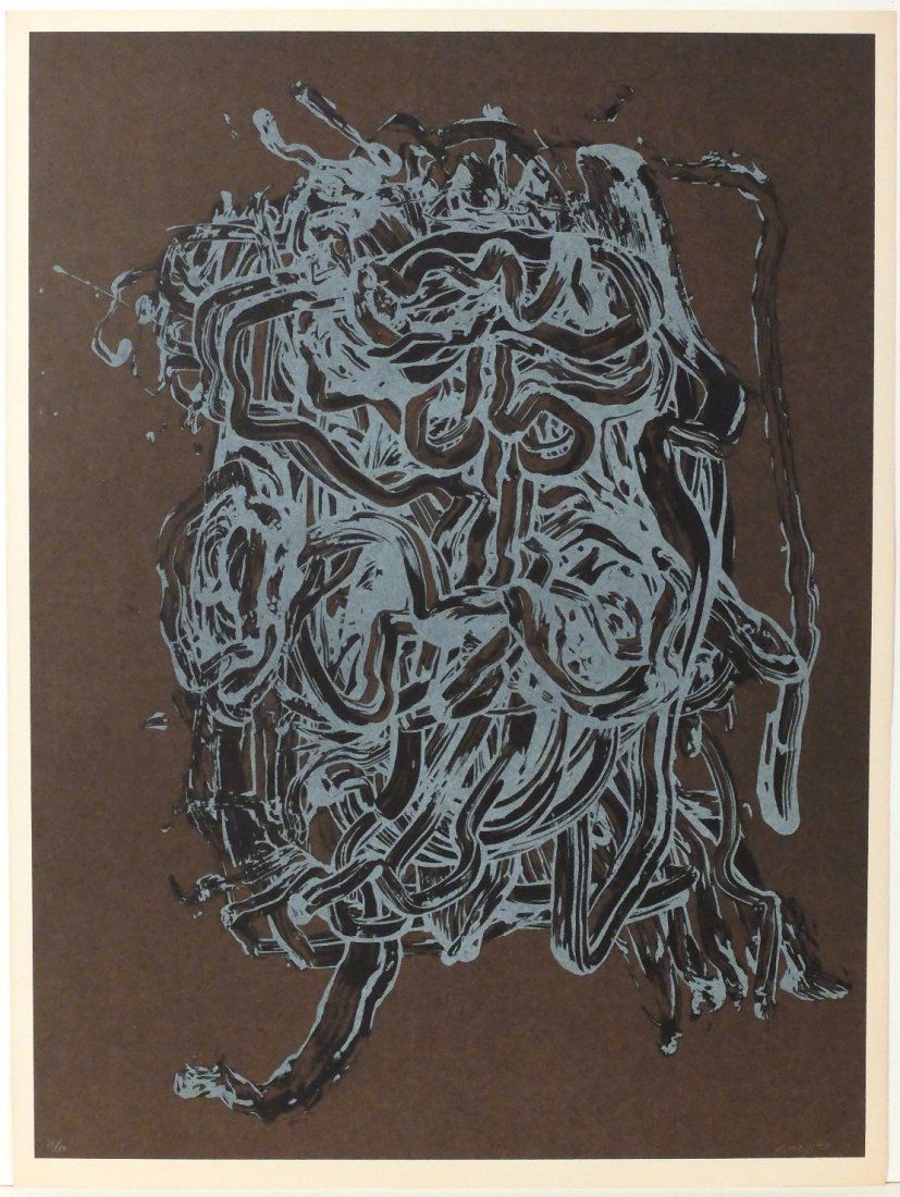 Ed Moses “Cap de patata”: 1988 lithograph, On GUARRO paper. 31.5 x 23.6 inchesPrinted and Published by Poligrafa, Barcelona