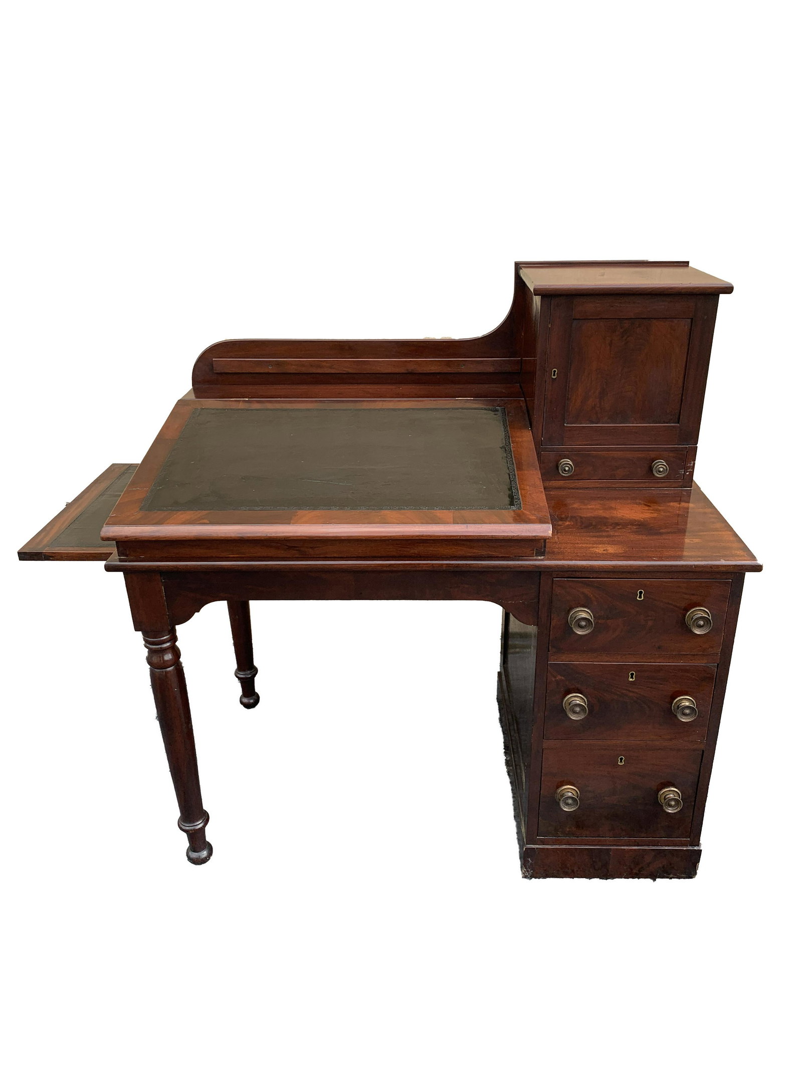 19th C English Bankers Desk: 19th C English Bankers Desk Measures: 44" H x 45.5" W x 25.5" D