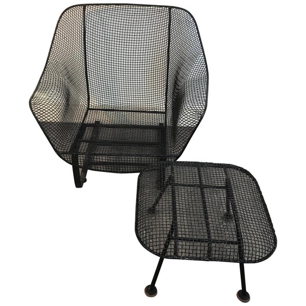 Russell Woodard Sculptra Lounge Chair and Ottoman: Sculptra "Bounce" lounge chair and ottoman by Russell Woodard Lounge chair 31.5" H x 31.5" W x 28" D , arm height is 22" , seat height is 13" high Ottoman 20.5" x 20.5" x 13" high.