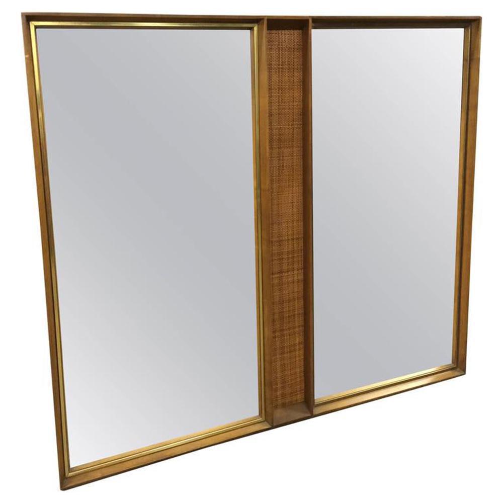 George Nelson Style Double Mirror: George Nelson Style Double Mirror Measures:53" W x 3" D x 46" H