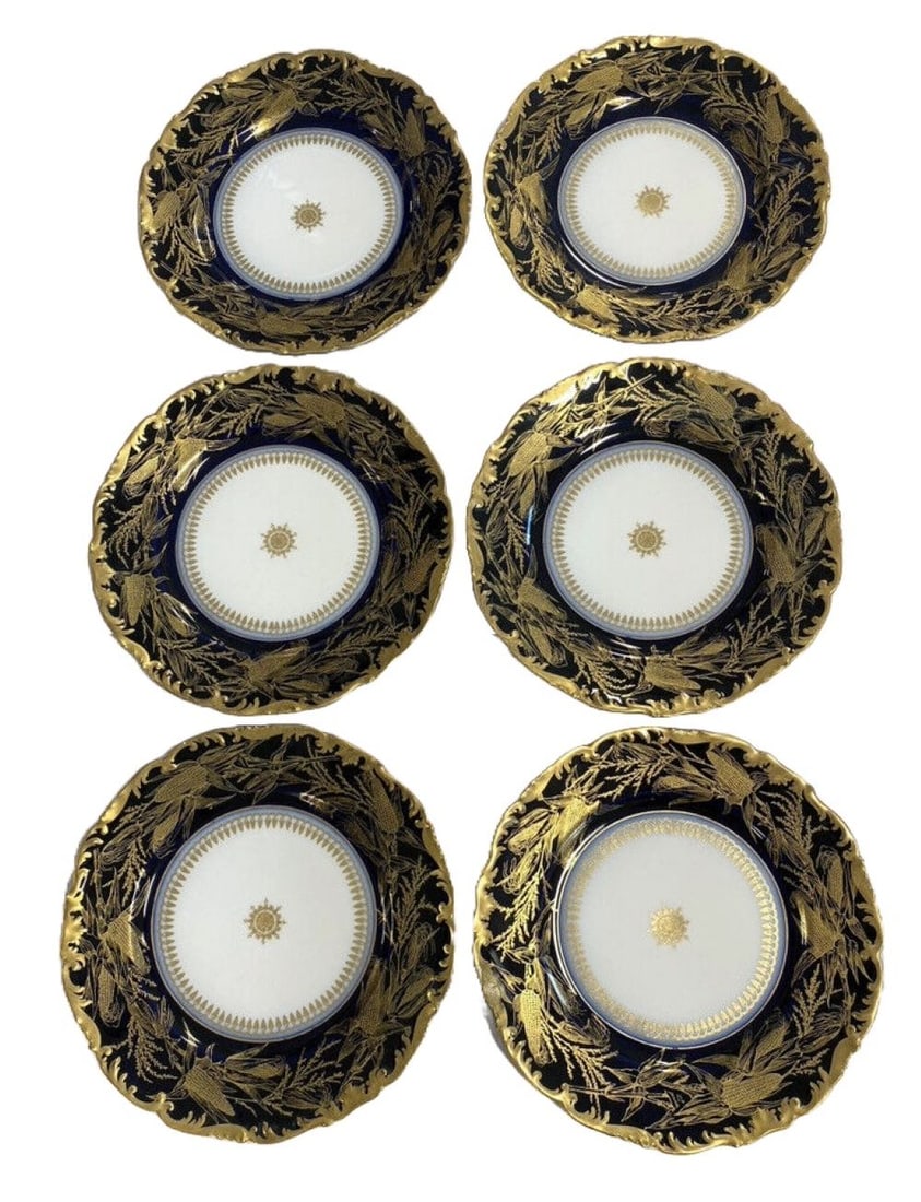 6 Pc, William Henry Harrison White House China Blanks TandV (1 of 4)