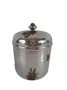 TIFFANY & CO. Aesthetic Sterling Tea Caddy: Tiffany & Co. Aesthetic Sterling Tea Caddy 6 Troy ounces 3.75 H x 2.75 diameter