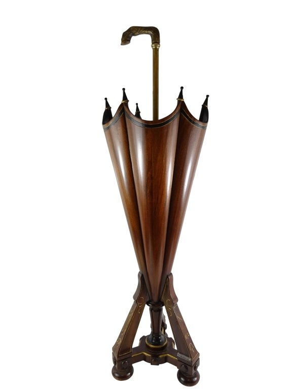 TROMP LOEIL: Umbrella Stand: Tromp Loeil Umbrella Stand, with bronze handle45" H x 13" W