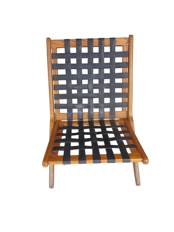 RISOM Scissor Chair: Risom Scissor Chair , signed with paper label no cushions